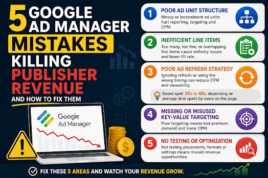 5 Google Ad Manager Mistakes That Are Killing Publisher Revenue (And How to Fix Them)